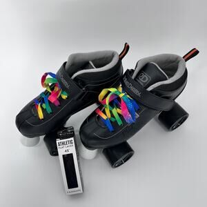 RollerDerby STR Roller Quad Skates Black Size 6 Men's Extra Laces